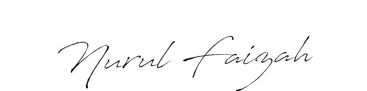 How to make Nurul Faizah name signature. Use Antro_Vectra style for creating short signs online. This is the latest handwritten sign. Nurul Faizah signature style 6 images and pictures png