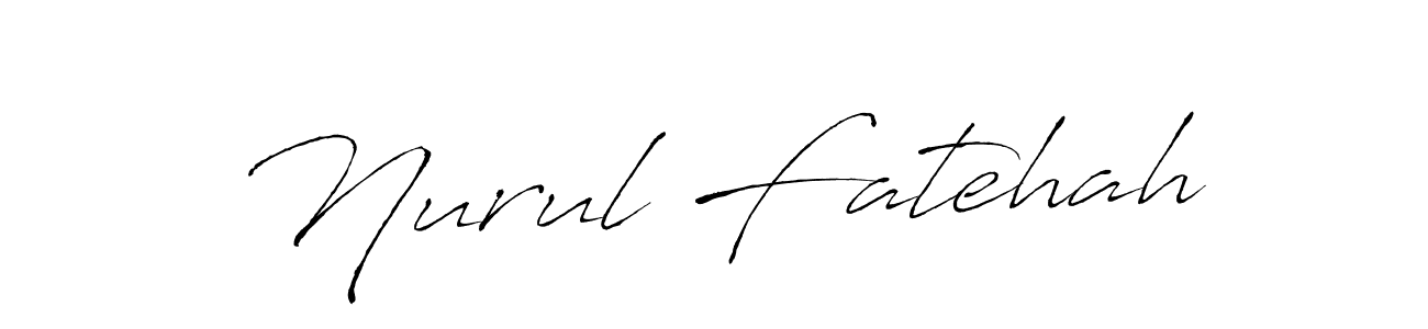 Make a beautiful signature design for name Nurul Fatehah. With this signature (Antro_Vectra) style, you can create a handwritten signature for free. Nurul Fatehah signature style 6 images and pictures png