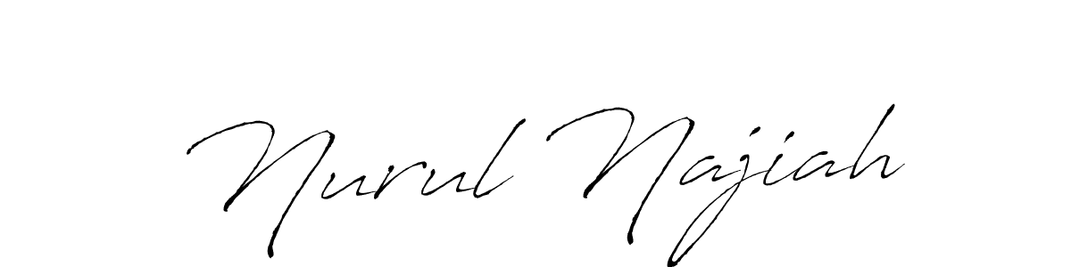 Design your own signature with our free online signature maker. With this signature software, you can create a handwritten (Antro_Vectra) signature for name Nurul Najiah. Nurul Najiah signature style 6 images and pictures png