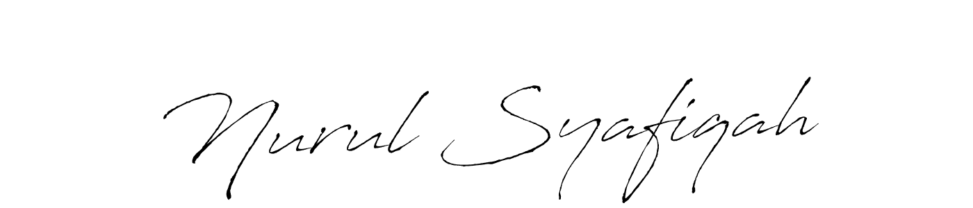 Create a beautiful signature design for name Nurul Syafiqah. With this signature (Antro_Vectra) fonts, you can make a handwritten signature for free. Nurul Syafiqah signature style 6 images and pictures png