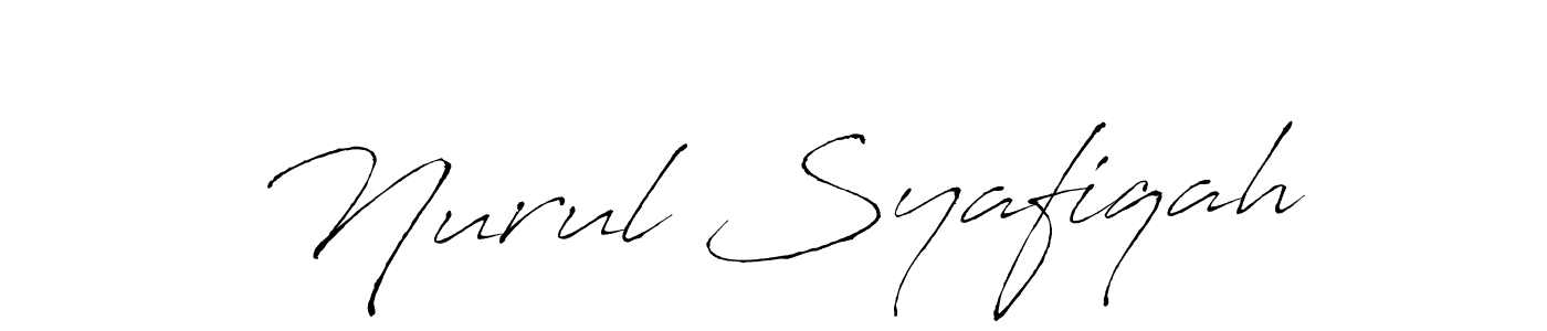 Create a beautiful signature design for name Nurul Syafiqah. With this signature (Antro_Vectra) fonts, you can make a handwritten signature for free. Nurul Syafiqah signature style 6 images and pictures png