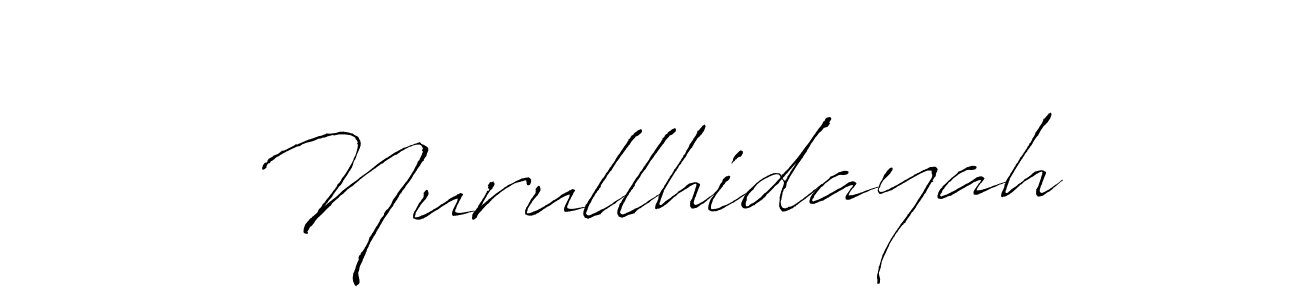Design your own signature with our free online signature maker. With this signature software, you can create a handwritten (Antro_Vectra) signature for name Nurullhidayah. Nurullhidayah signature style 6 images and pictures png