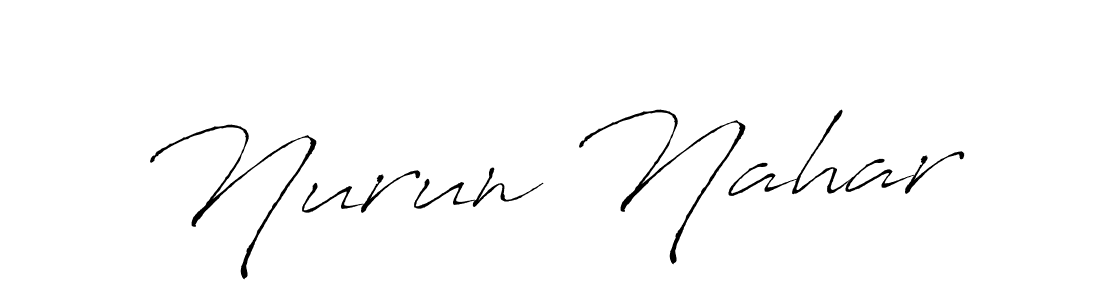 How to make Nurun Nahar name signature. Use Antro_Vectra style for creating short signs online. This is the latest handwritten sign. Nurun Nahar signature style 6 images and pictures png