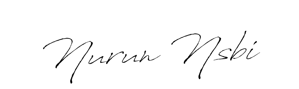 Create a beautiful signature design for name Nurun Nsbi. With this signature (Antro_Vectra) fonts, you can make a handwritten signature for free. Nurun Nsbi signature style 6 images and pictures png