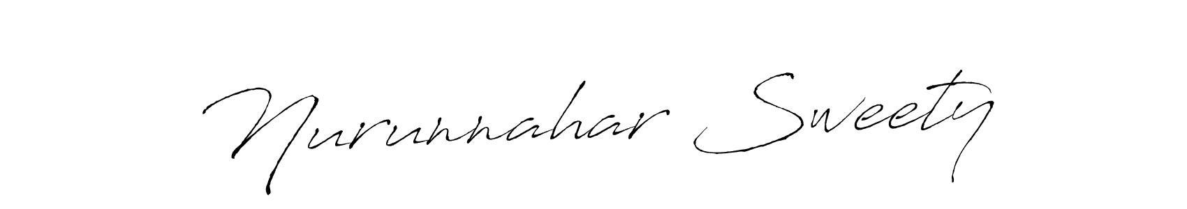 How to make Nurunnahar Sweety signature? Antro_Vectra is a professional autograph style. Create handwritten signature for Nurunnahar Sweety name. Nurunnahar Sweety signature style 6 images and pictures png