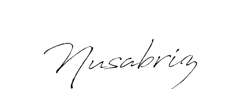 Use a signature maker to create a handwritten signature online. With this signature software, you can design (Antro_Vectra) your own signature for name Nusabriz. Nusabriz signature style 6 images and pictures png