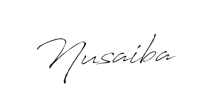 Use a signature maker to create a handwritten signature online. With this signature software, you can design (Antro_Vectra) your own signature for name Nusaiba. Nusaiba signature style 6 images and pictures png