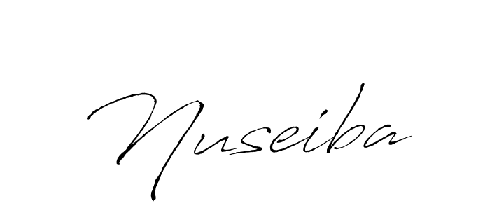 Use a signature maker to create a handwritten signature online. With this signature software, you can design (Antro_Vectra) your own signature for name Nuseiba. Nuseiba signature style 6 images and pictures png