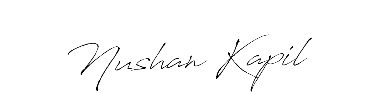Also You can easily find your signature by using the search form. We will create Nushan Kapil name handwritten signature images for you free of cost using Antro_Vectra sign style. Nushan Kapil signature style 6 images and pictures png