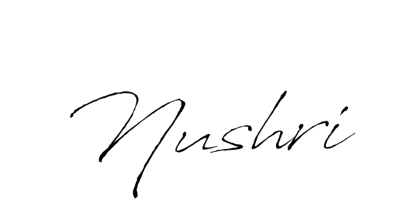 How to make Nushri signature? Antro_Vectra is a professional autograph style. Create handwritten signature for Nushri name. Nushri signature style 6 images and pictures png