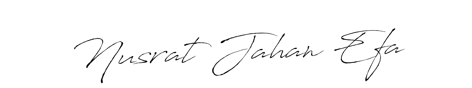Create a beautiful signature design for name Nusrat Jahan Efa. With this signature (Antro_Vectra) fonts, you can make a handwritten signature for free. Nusrat Jahan Efa signature style 6 images and pictures png