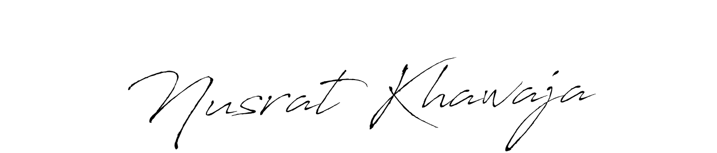 Design your own signature with our free online signature maker. With this signature software, you can create a handwritten (Antro_Vectra) signature for name Nusrat Khawaja. Nusrat Khawaja signature style 6 images and pictures png
