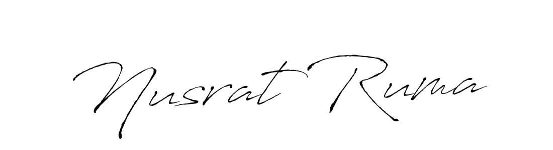 How to make Nusrat Ruma signature? Antro_Vectra is a professional autograph style. Create handwritten signature for Nusrat Ruma name. Nusrat Ruma signature style 6 images and pictures png