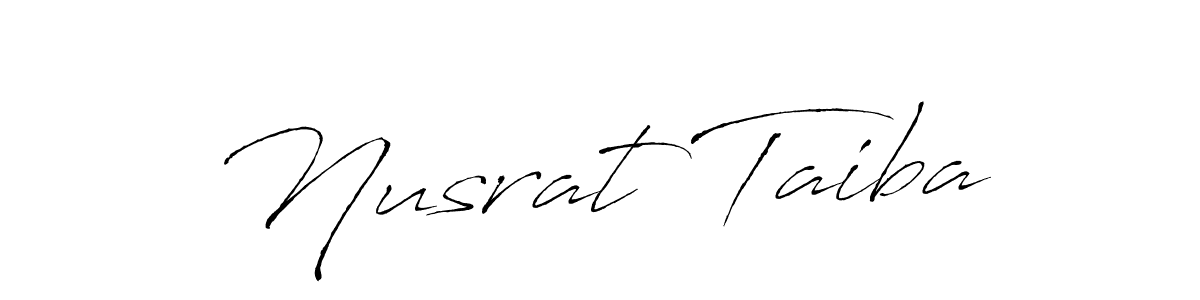 How to make Nusrat Taiba name signature. Use Antro_Vectra style for creating short signs online. This is the latest handwritten sign. Nusrat Taiba signature style 6 images and pictures png