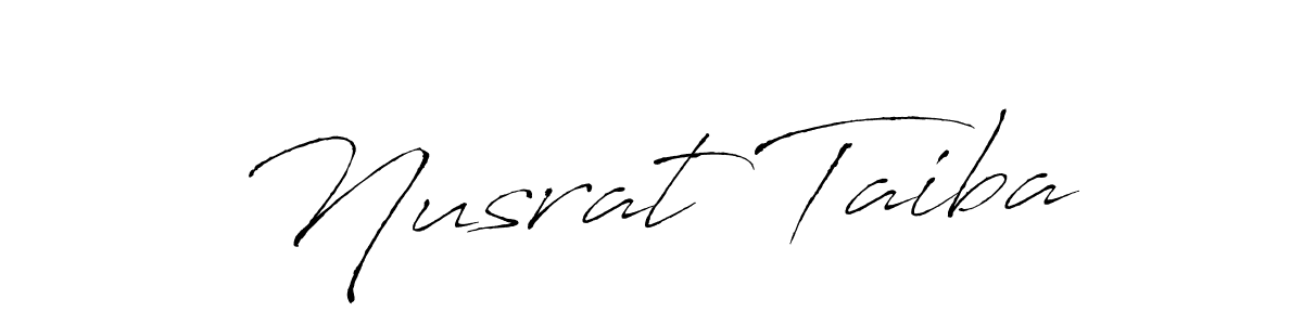 How to make Nusrat Taiba name signature. Use Antro_Vectra style for creating short signs online. This is the latest handwritten sign. Nusrat Taiba signature style 6 images and pictures png