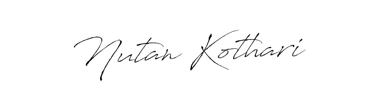 The best way (Antro_Vectra) to make a short signature is to pick only two or three words in your name. The name Nutan Kothari include a total of six letters. For converting this name. Nutan Kothari signature style 6 images and pictures png