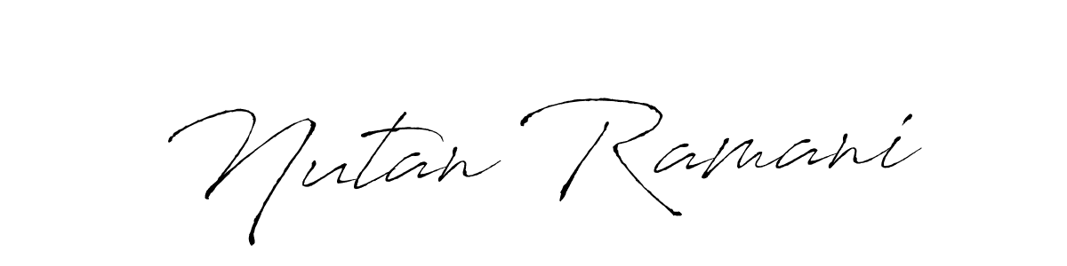 Use a signature maker to create a handwritten signature online. With this signature software, you can design (Antro_Vectra) your own signature for name Nutan Ramani. Nutan Ramani signature style 6 images and pictures png