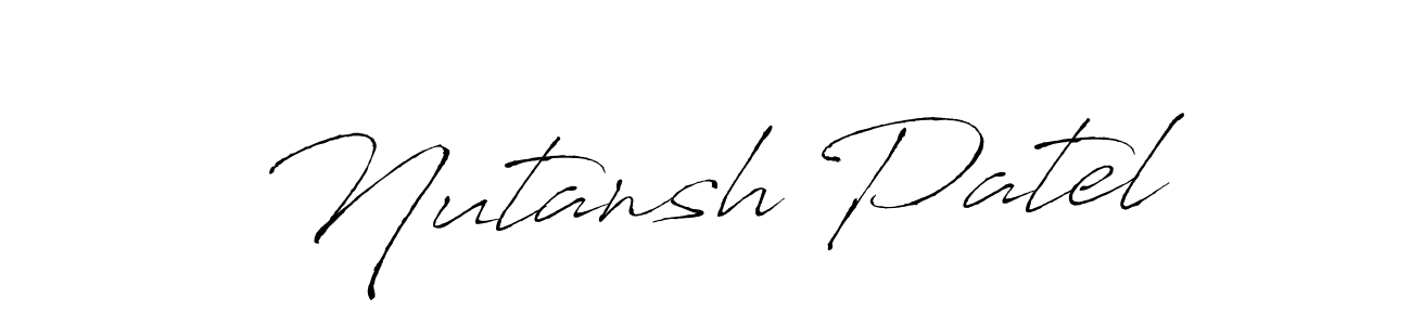 Make a beautiful signature design for name Nutansh Patel. With this signature (Antro_Vectra) style, you can create a handwritten signature for free. Nutansh Patel signature style 6 images and pictures png