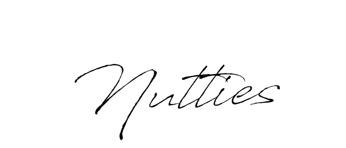 Use a signature maker to create a handwritten signature online. With this signature software, you can design (Antro_Vectra) your own signature for name Nutties. Nutties signature style 6 images and pictures png