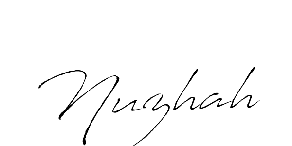 Nuzhah stylish signature style. Best Handwritten Sign (Antro_Vectra) for my name. Handwritten Signature Collection Ideas for my name Nuzhah. Nuzhah signature style 6 images and pictures png