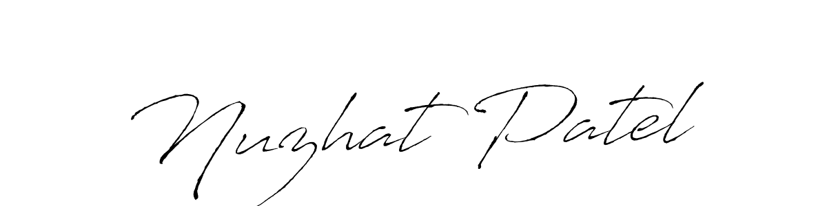 How to make Nuzhat Patel name signature. Use Antro_Vectra style for creating short signs online. This is the latest handwritten sign. Nuzhat Patel signature style 6 images and pictures png