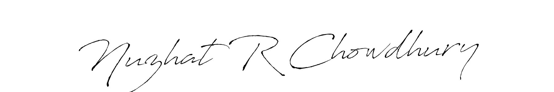 Make a beautiful signature design for name Nuzhat R Chowdhury. With this signature (Antro_Vectra) style, you can create a handwritten signature for free. Nuzhat R Chowdhury signature style 6 images and pictures png