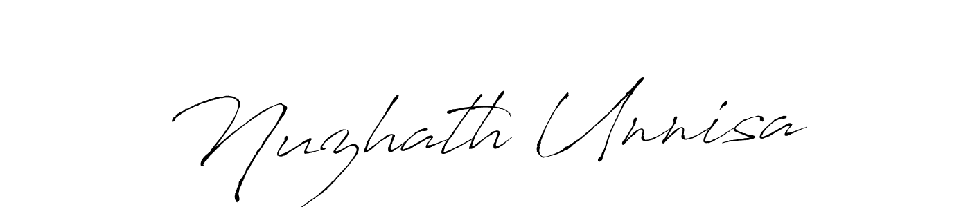 Antro_Vectra is a professional signature style that is perfect for those who want to add a touch of class to their signature. It is also a great choice for those who want to make their signature more unique. Get Nuzhath Unnisa name to fancy signature for free. Nuzhath Unnisa signature style 6 images and pictures png