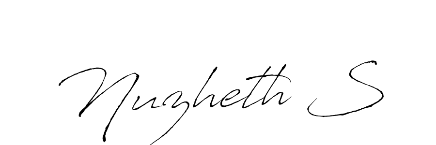 Also we have Nuzheth S name is the best signature style. Create professional handwritten signature collection using Antro_Vectra autograph style. Nuzheth S signature style 6 images and pictures png