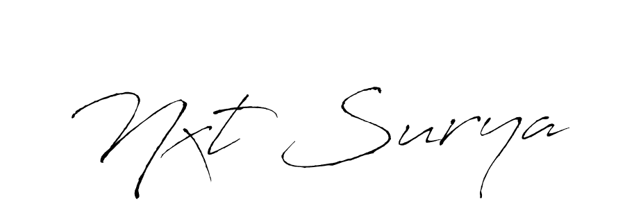Make a beautiful signature design for name Nxt Surya. With this signature (Antro_Vectra) style, you can create a handwritten signature for free. Nxt Surya signature style 6 images and pictures png