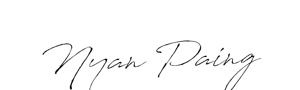 How to make Nyan Paing signature? Antro_Vectra is a professional autograph style. Create handwritten signature for Nyan Paing name. Nyan Paing signature style 6 images and pictures png