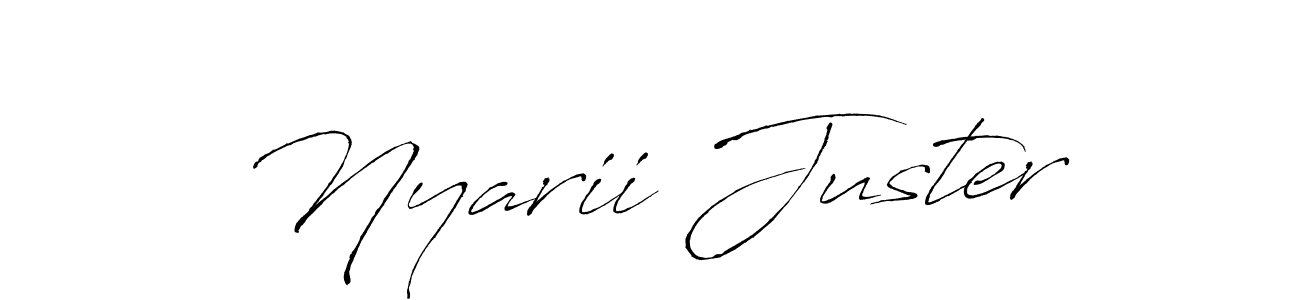 How to make Nyarii Juster name signature. Use Antro_Vectra style for creating short signs online. This is the latest handwritten sign. Nyarii Juster signature style 6 images and pictures png