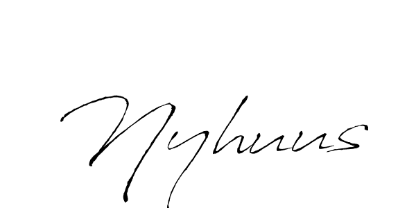 Nyhuus stylish signature style. Best Handwritten Sign (Antro_Vectra) for my name. Handwritten Signature Collection Ideas for my name Nyhuus. Nyhuus signature style 6 images and pictures png
