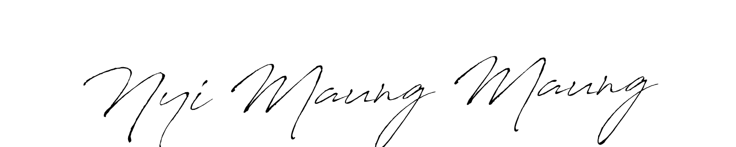 Also You can easily find your signature by using the search form. We will create Nyi Maung Maung name handwritten signature images for you free of cost using Antro_Vectra sign style. Nyi Maung Maung signature style 6 images and pictures png