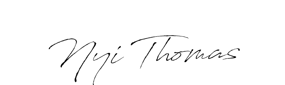 How to make Nyi Thomas name signature. Use Antro_Vectra style for creating short signs online. This is the latest handwritten sign. Nyi Thomas signature style 6 images and pictures png