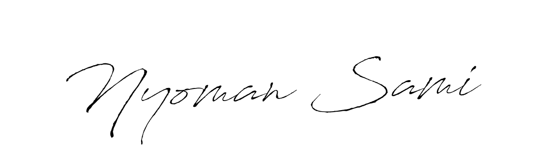 This is the best signature style for the Nyoman Sami name. Also you like these signature font (Antro_Vectra). Mix name signature. Nyoman Sami signature style 6 images and pictures png
