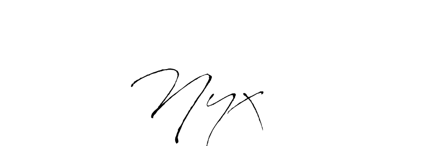 Similarly Antro_Vectra is the best handwritten signature design. Signature creator online .You can use it as an online autograph creator for name Nyx   ♡. Nyx   ♡ signature style 6 images and pictures png