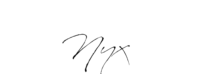 Similarly Antro_Vectra is the best handwritten signature design. Signature creator online .You can use it as an online autograph creator for name Nyx   ♡. Nyx   ♡ signature style 6 images and pictures png