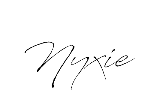 if you are searching for the best signature style for your name Nyxie. so please give up your signature search. here we have designed multiple signature styles  using Antro_Vectra. Nyxie signature style 6 images and pictures png