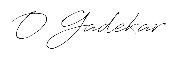 Generate high-definition signature styles for O Gadekar. The Antro_Vectra typeface ensures crisp legibility and sophisticated design. O Gadekar signature style 6 images and pictures png