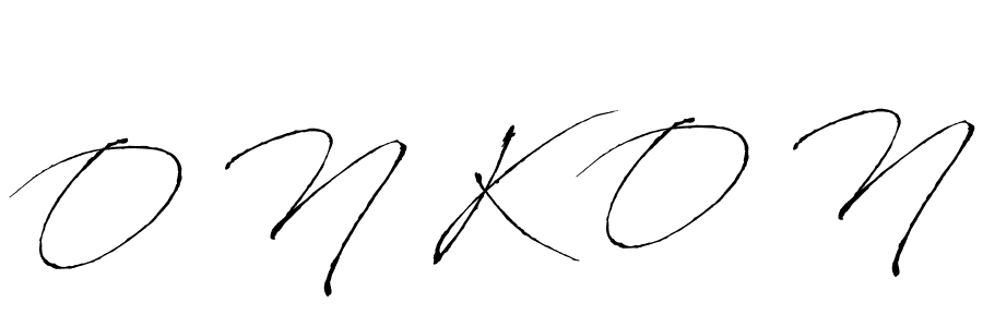 O N K O N stylish signature style. Best Handwritten Sign (Antro_Vectra) for my name. Handwritten Signature Collection Ideas for my name O N K O N. O N K O N signature style 6 images and pictures png