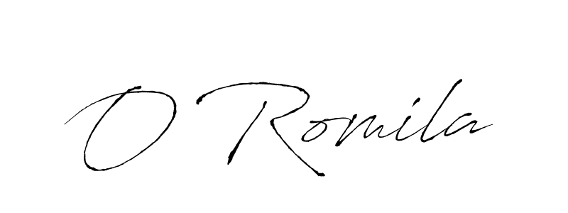 How to make O Romila name signature. Use Antro_Vectra style for creating short signs online. This is the latest handwritten sign. O Romila signature style 6 images and pictures png