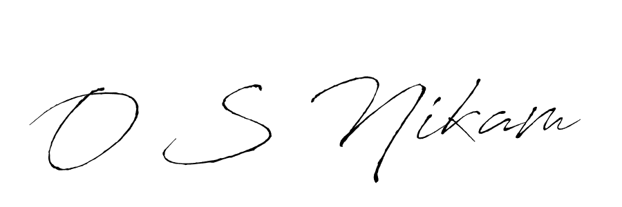 How to make O S Nikam signature? Antro_Vectra is a professional autograph style. Create handwritten signature for O S Nikam name. O S Nikam signature style 6 images and pictures png
