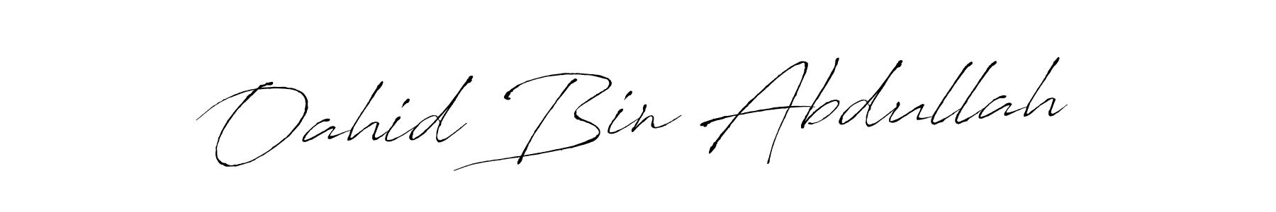 The best way (Antro_Vectra) to make a short signature is to pick only two or three words in your name. The name Oahid Bin Abdullah include a total of six letters. For converting this name. Oahid Bin Abdullah signature style 6 images and pictures png