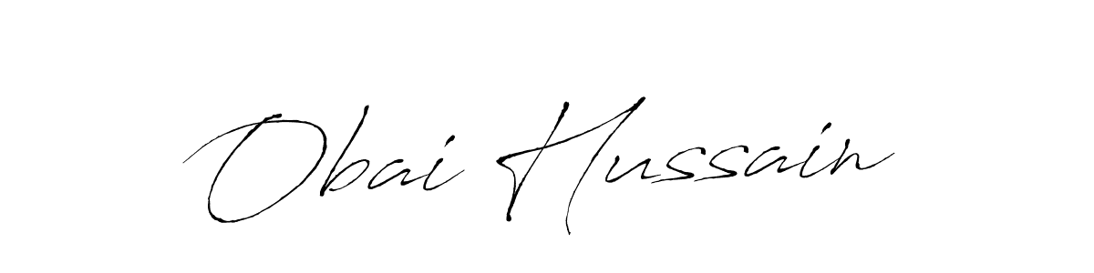 Make a beautiful signature design for name Obai Hussain. With this signature (Antro_Vectra) style, you can create a handwritten signature for free. Obai Hussain signature style 6 images and pictures png