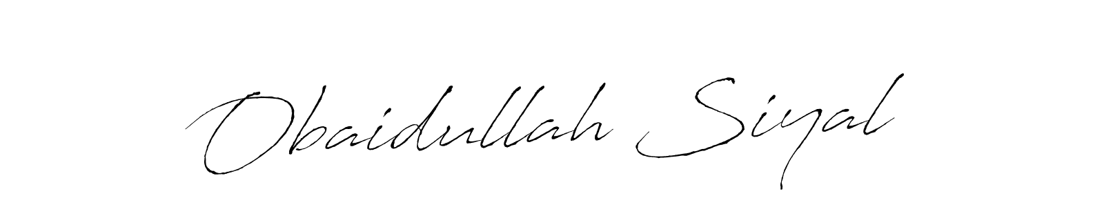 Design your own signature with our free online signature maker. With this signature software, you can create a handwritten (Antro_Vectra) signature for name Obaidullah Siyal. Obaidullah Siyal signature style 6 images and pictures png