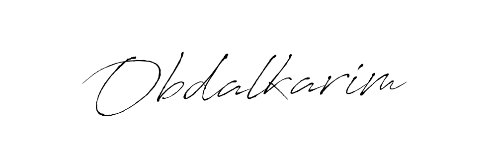 Design your own signature with our free online signature maker. With this signature software, you can create a handwritten (Antro_Vectra) signature for name Obdalkarim. Obdalkarim signature style 6 images and pictures png