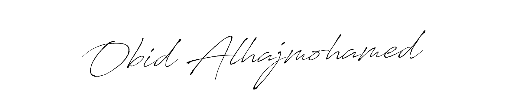 How to make Obid Alhajmohamed name signature. Use Antro_Vectra style for creating short signs online. This is the latest handwritten sign. Obid Alhajmohamed signature style 6 images and pictures png