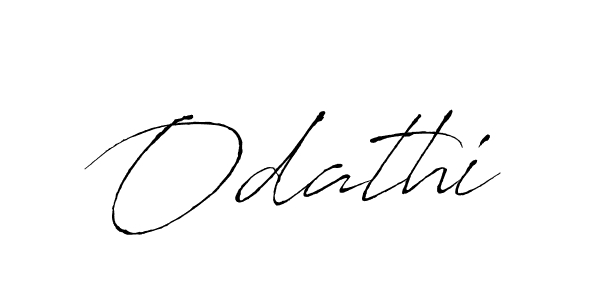 Design your own signature with our free online signature maker. With this signature software, you can create a handwritten (Antro_Vectra) signature for name Odathi. Odathi signature style 6 images and pictures png