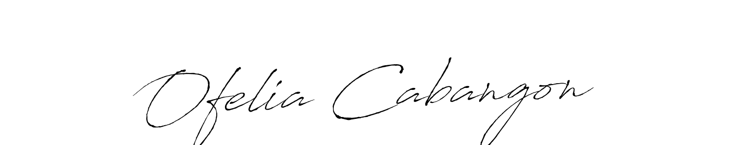 How to make Ofelia Cabangon name signature. Use Antro_Vectra style for creating short signs online. This is the latest handwritten sign. Ofelia Cabangon signature style 6 images and pictures png