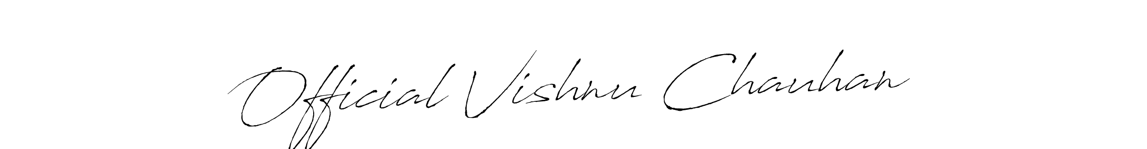 How to make Official Vishnu Chauhan signature? Antro_Vectra is a professional autograph style. Create handwritten signature for Official Vishnu Chauhan name. Official Vishnu Chauhan signature style 6 images and pictures png